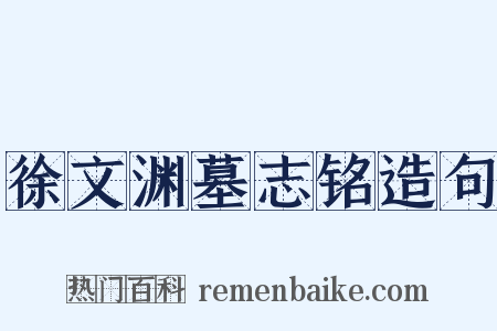 徐文渊墓志铭造句是什么意思的图片